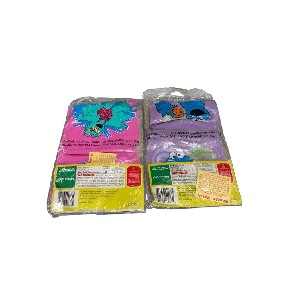 Vintage 2004 Rand Sesame Street Arm Floaties Zoe & Rosita & Cookie Monster *New